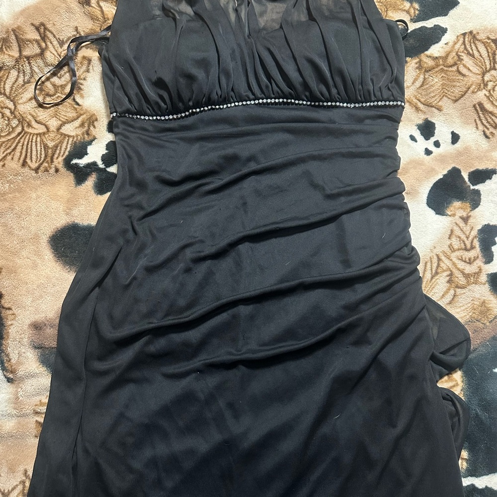 Scarlett Blue Ruched Sheath Dress Sweetheart Neckline